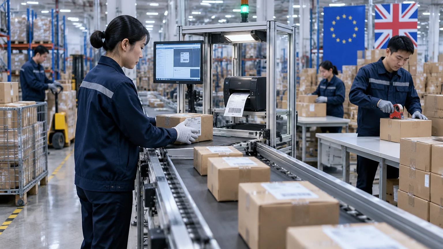 Separate EU VAT, the July 2026 small-parcel customs duty and Great Britain sales VAT, with an order-data checklist for merchants